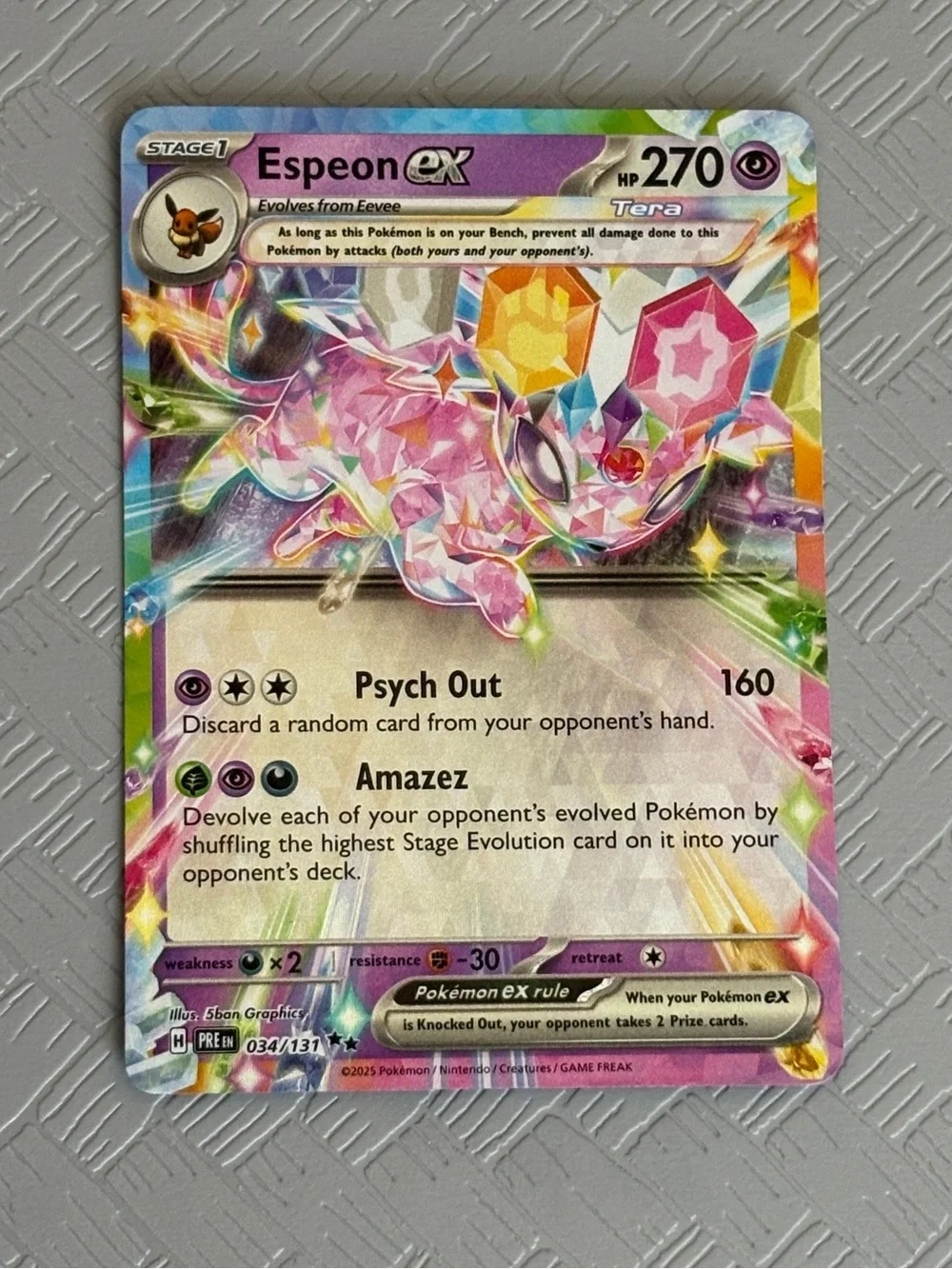 Espeon ex & Sylveon ex Prismatic Evolutions 2 Card Lot Eeveelutions Tera Pokémon